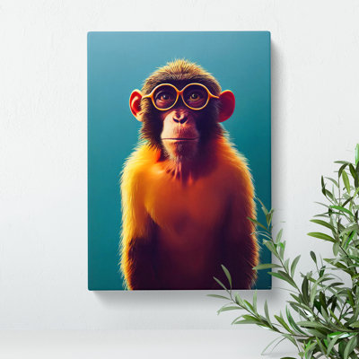 Brainy Monkey - Wrapped Canvas
