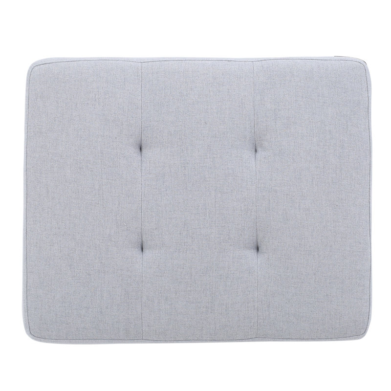 Anjuman Upholstered Ottoman, Silver, Silver Polyester