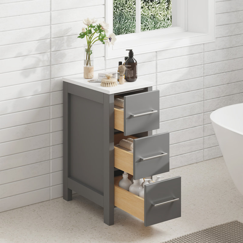  12" Bathroom Vanity, Grey
