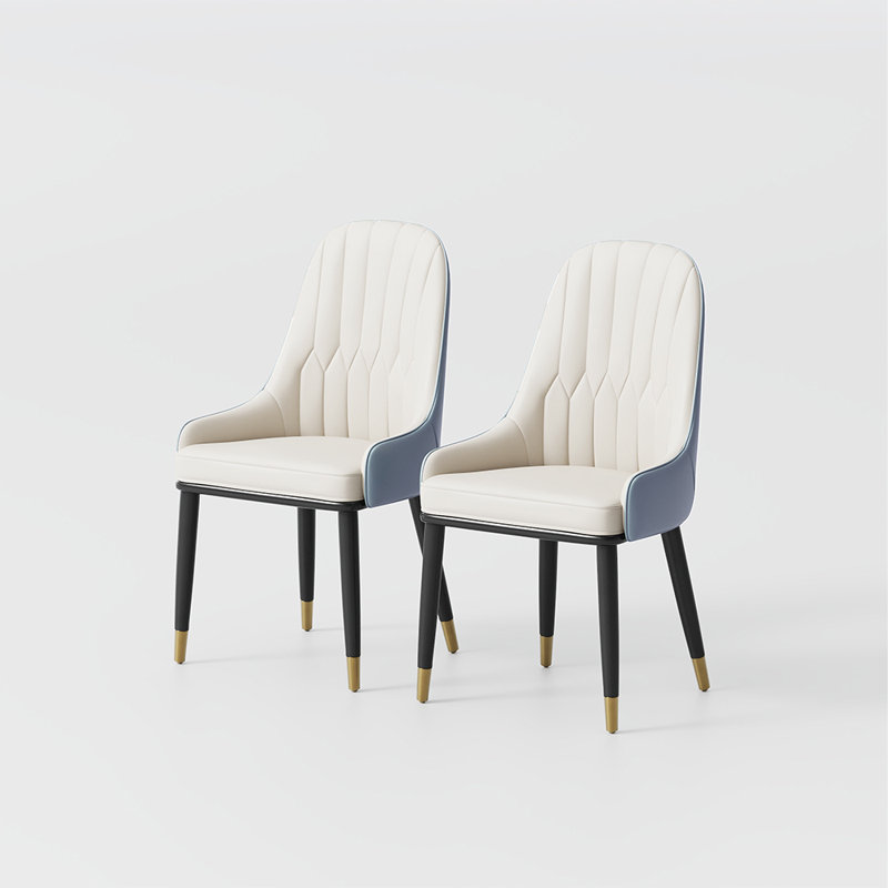 Silva Faux Leather Upholstered Armchair, Blue/Beige