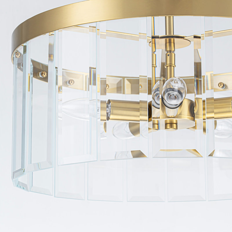 Plafonnier encastré 5 lumières en verre