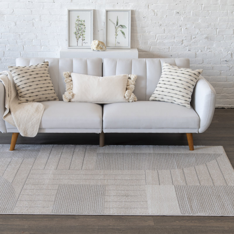 Bungalow Rose Puryear Beige/Taupe Abstract Indoor Polypropylene Area Rug, Rectangle 4'11.1" x 7'6.6"