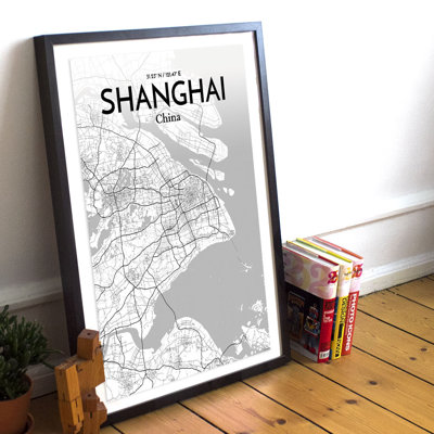 Shanghai City Map - No Frame Print