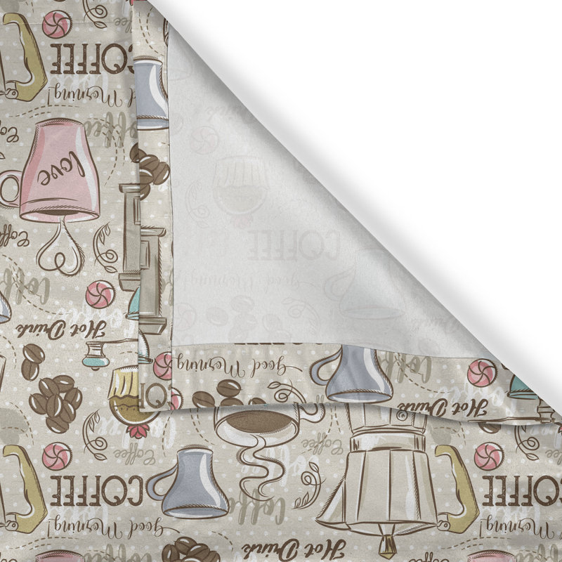 Rideau à œillets décoratif à 2 panneaux Latitude Run®, 50 po x 63 po, rose pâle / beige, L 50 po x L 108 po