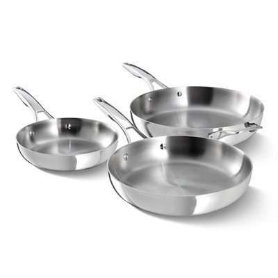 Premier Stainless Steel 3-Piece Fry Pan Set