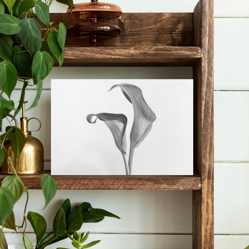 Calla, fleurs abstraites, art mural contemporain, H 18 po x l 12 po
