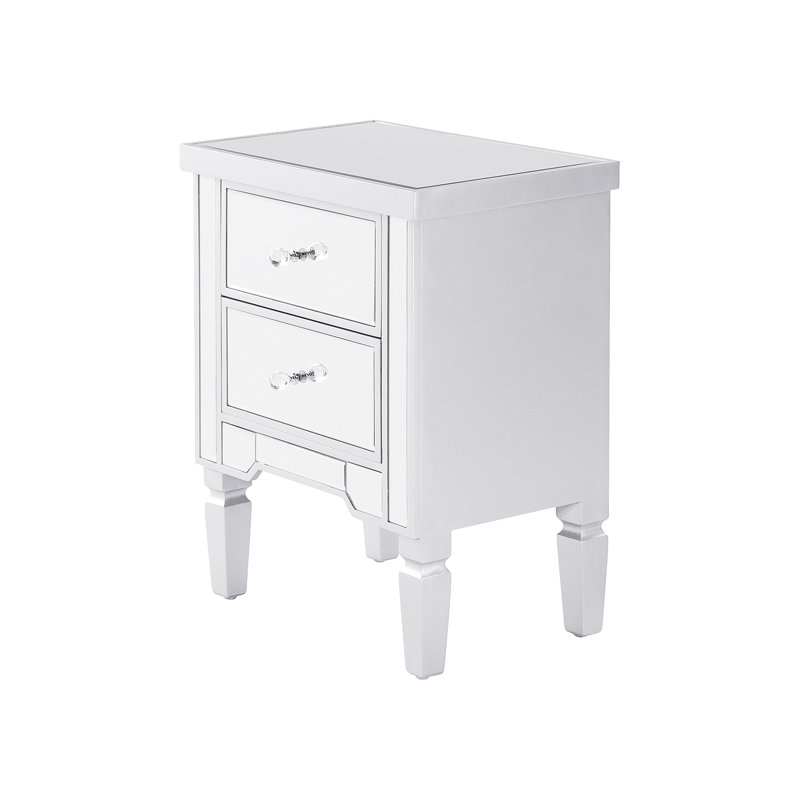 49cm W Bedside Table, Silver
