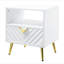 Table de bout blanche brillante avec tablette