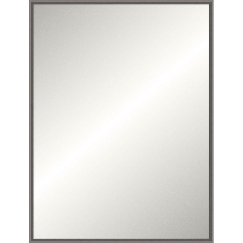 Miroir Ridgeline, Rectangle, 35,5 po x 23,5 po, Argent foncé satiné