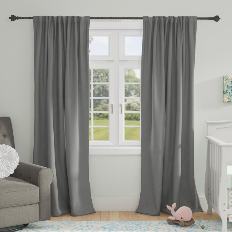 Rideau simple occultant et isolant Gabriella, Gris foncé