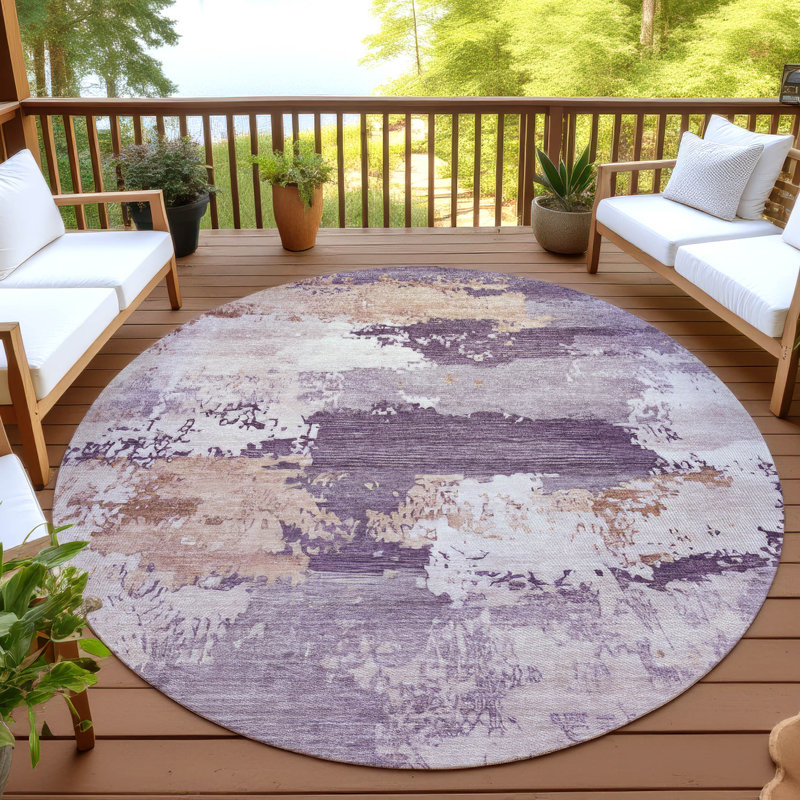 Tapis intérieur / extérieur lavable à la machine Kesler ACN2372, Rond 8 pi