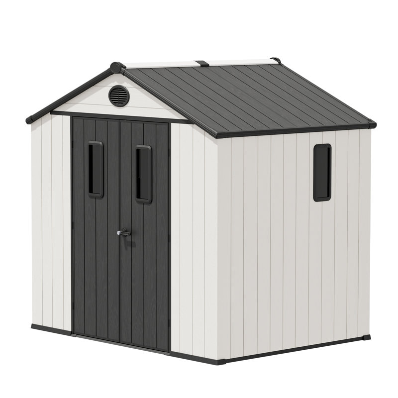 8 ft. W x 6 ft. D High-Density Polyethylene (Plastic) Outdoor Storage Shed  with Foundations
