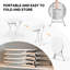 Table d'appoint pliante 18 po en métal blanc-123159130