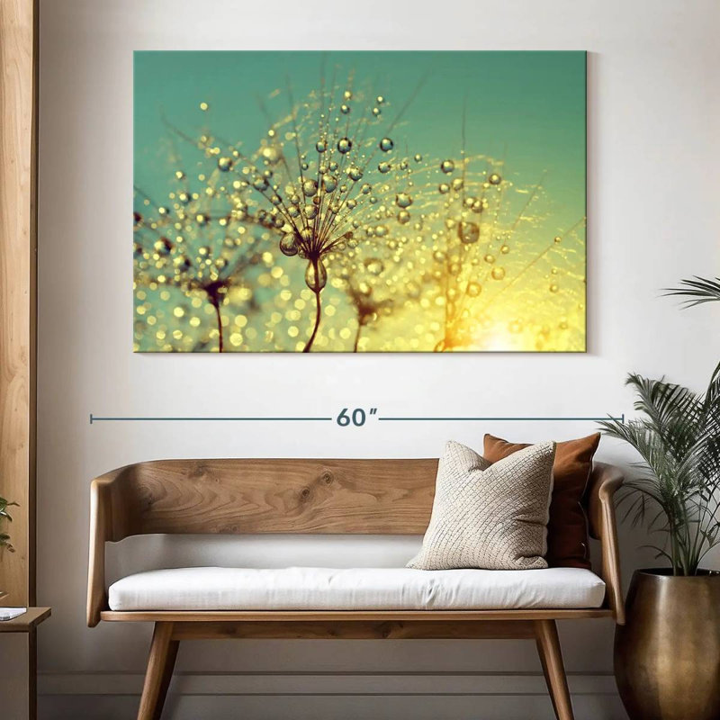 Harnek Dew Laden Dandelions, 34" H x 51" W
