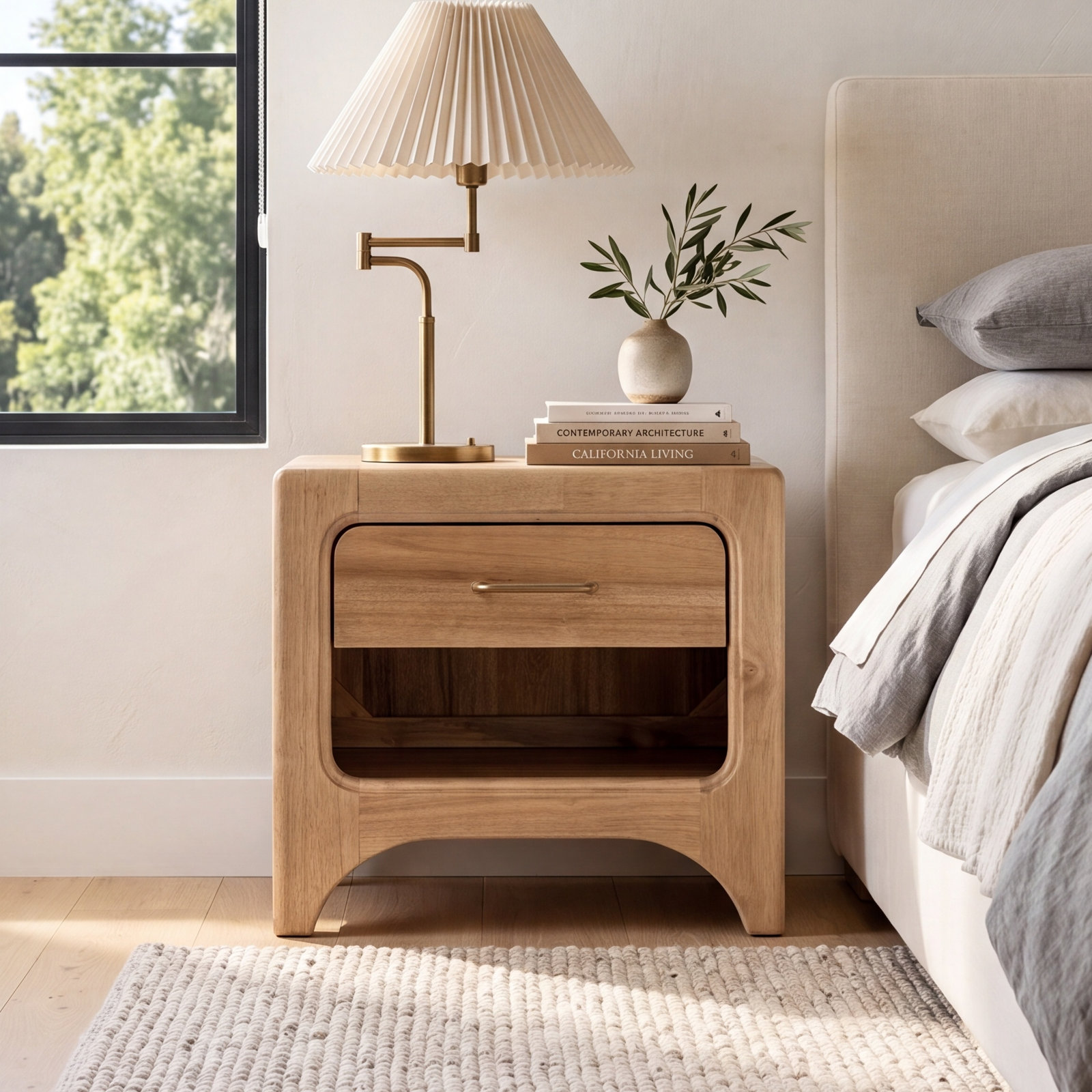 Narsi Acacia Nightstand