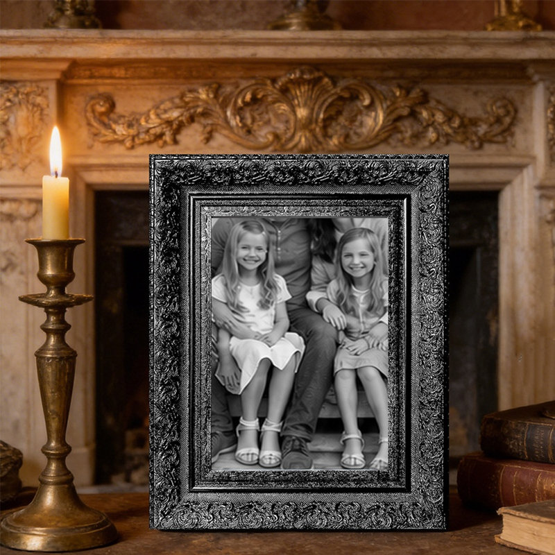 Cadre photo noir 1pc 11 "x 14" avec profil décoratif, Noir, 1, L 11 po x H 14 po