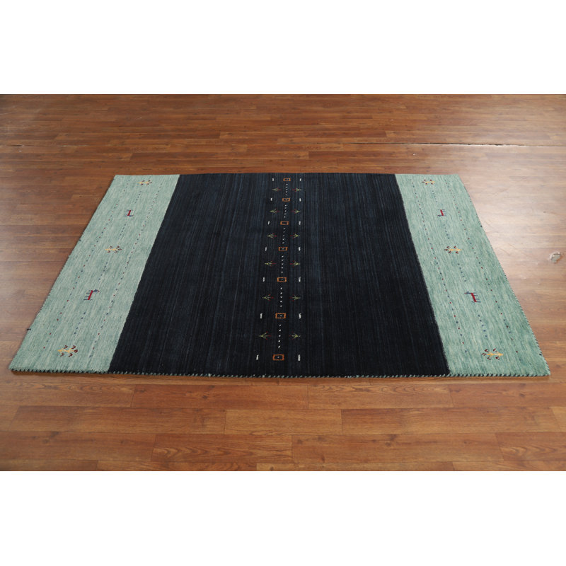 Tapis oriental bleu marine fait à la main Gabbeh 4 x 6