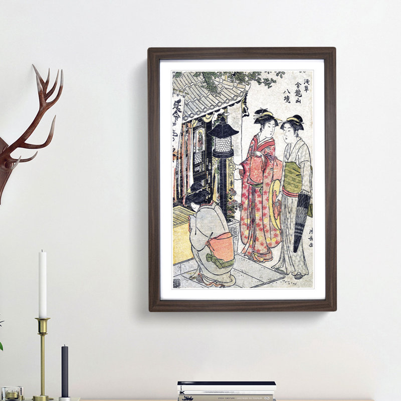 Enmei Jizo by Torii Kiyonaga - Picture Frame Painting Print, 48cm H x 36cm W x 2cm D, Walnut Framed
