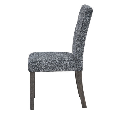 Grey 2Pk Dining Chair , Contemporary Design, Solid Back, Extended Foam Filler, Square Shape, Modern Style, Rubberwood Base, 18.01 In Depth, 21.93 Width, 38.05 Height, 28.88 Lb Weight Side For Room