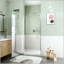 Porte de douche circulaire semi-sans cadre avec verre trempé de 6 mm, fermeture magnétique et conception sans fuite