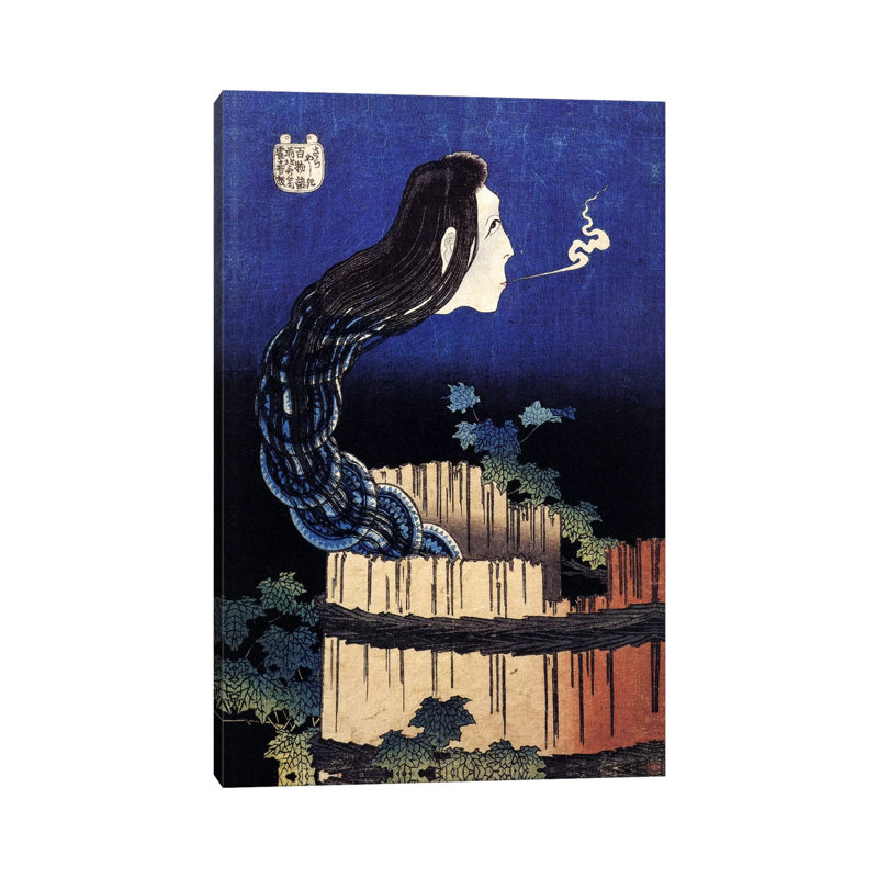 The Ghost Story Of Okiku (Sarayashiki), 1830 by Katsushika Hokusai - Wrapped Canvas Painting