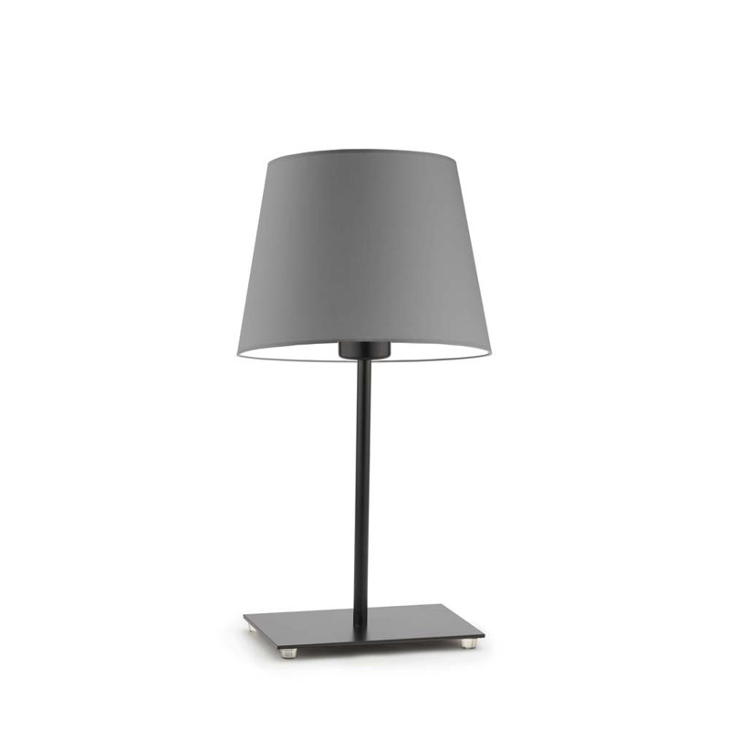 Asaun Metal Table Lamp, Grey, Black