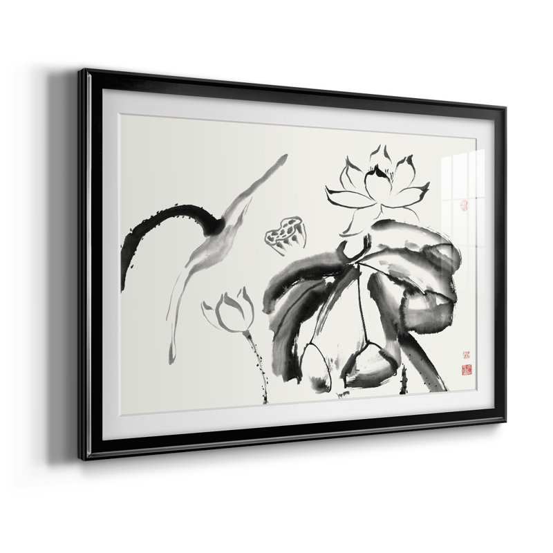 Lotus Study III - reproduction de cadre photo, L 36,5 po x H 26,5 po, Noir