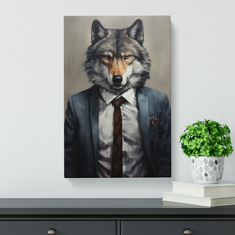 Wolf In A Suit - No Frame Print, 50cm H x 35cm W x 3cm D