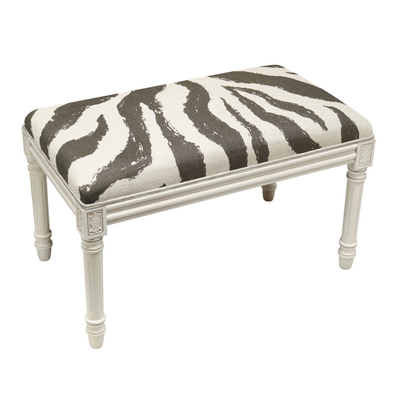 Banc rembourré et en bois Josephville, Gris fumé