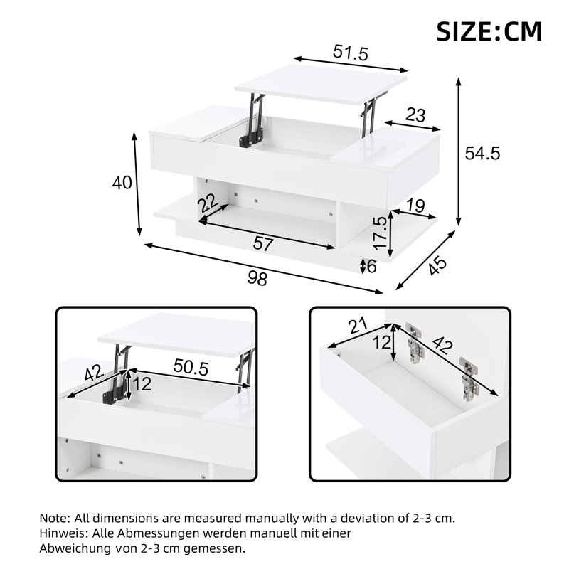 Lift Top Coffee Table with Storage