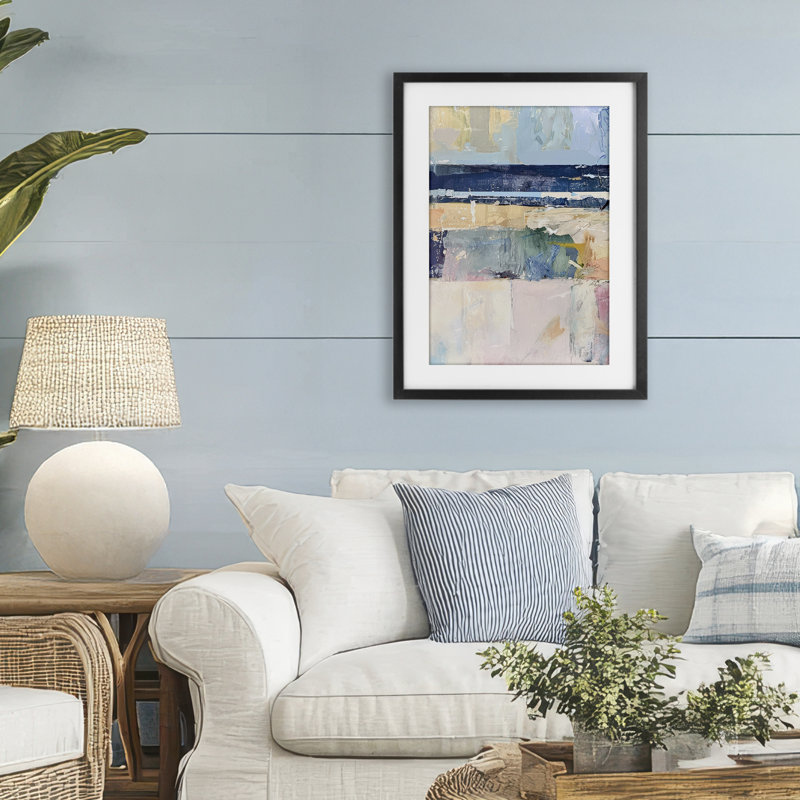 «Nautical Echoes Of Light», reproduction encadrée sous verre, design par Raymond Powers, H 23 po x l 17 po, Cadre noir minuit