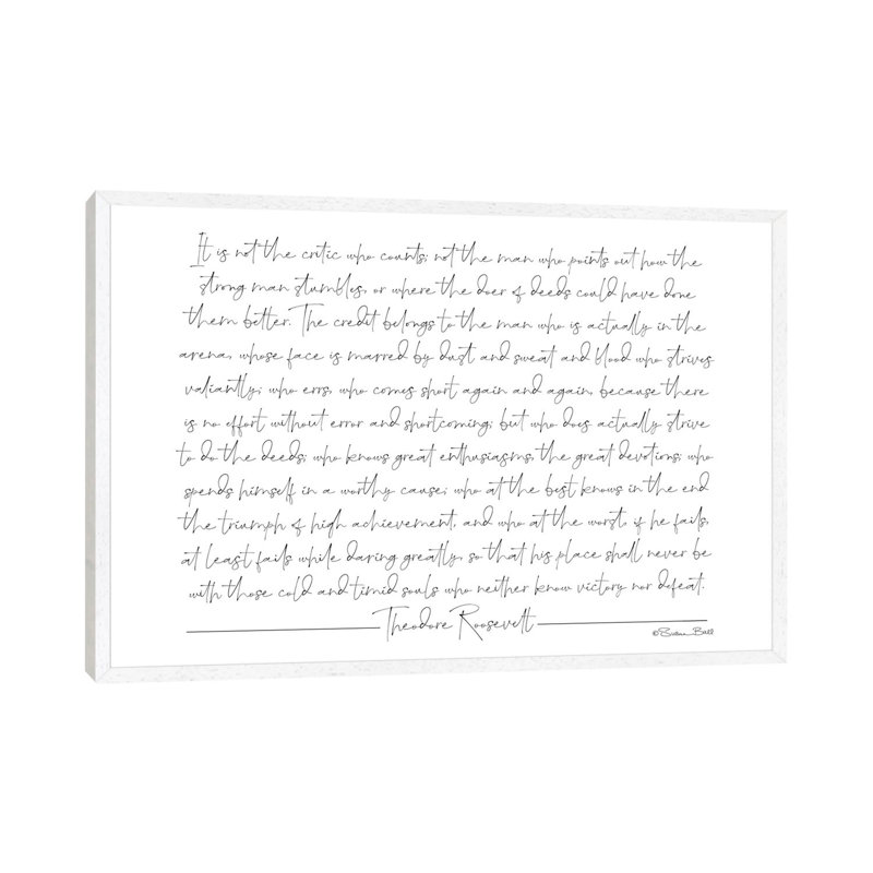 Daring Greatly by Susan Ball - Print on Canvas, 66.04 cm H x 45.72 cm W, White Framed