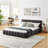 Queen Size Upholstered Bed ,Comfortable Upholstered Bed Frame, Chenille Fabric, With Headboard And  Bed Frame. With Drawer For Storage.-Dark Gray-850164536-850164538