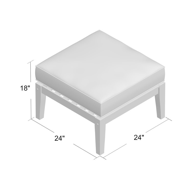 Hursey Rubberwood Outdoor Ottoman, No Cushion, Brown