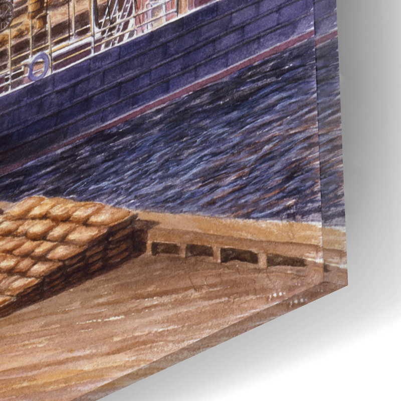 Wellington Wharf, Well. N.2, Ca 1898 'par Stanton Manolakas, acrylique, H 12 po x l 16 po x P 0,13 po