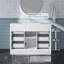 Meuble-lavabo simple 48 po avec plateau en marbre de culture pré-assemblé Alicano