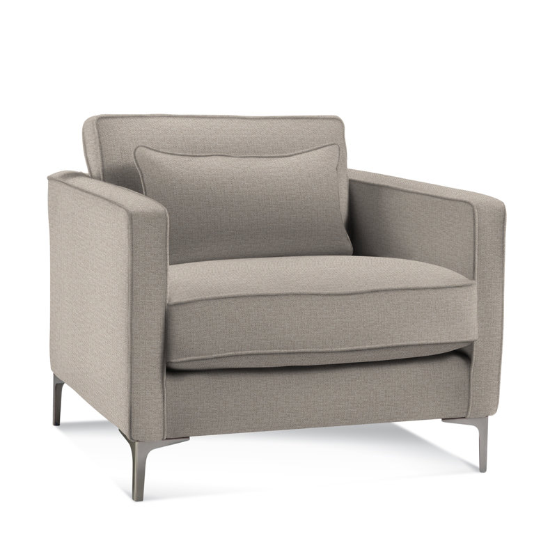 Boucle Cotton Chair, Beige Performance Fabric Polypropylene/Olefin