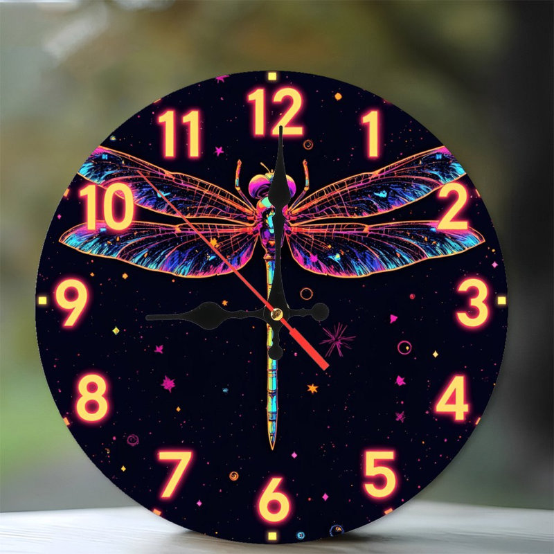 Horloge colorée libellule