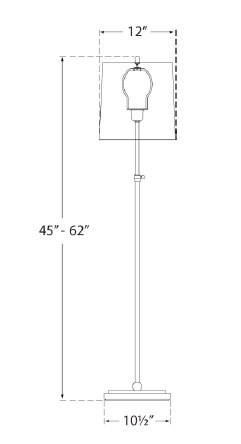 Thomas O'Brien Bryant Floor Lamp, Hand-Rubbed Antique Brass, Fabric