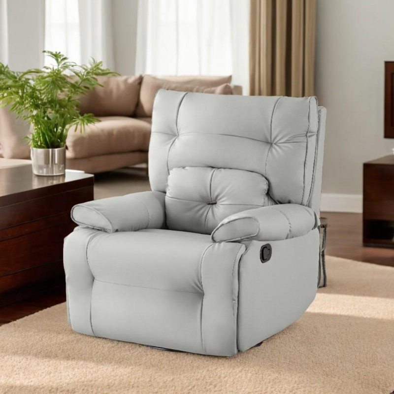 Fauteuil inclinable pivotant en similicuir Nolff, Gris clair