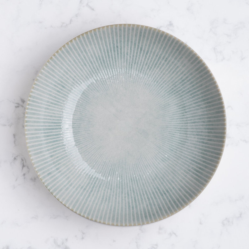 Porcelain Round Cous Cous Deep Plate, Aqua, 10.2"