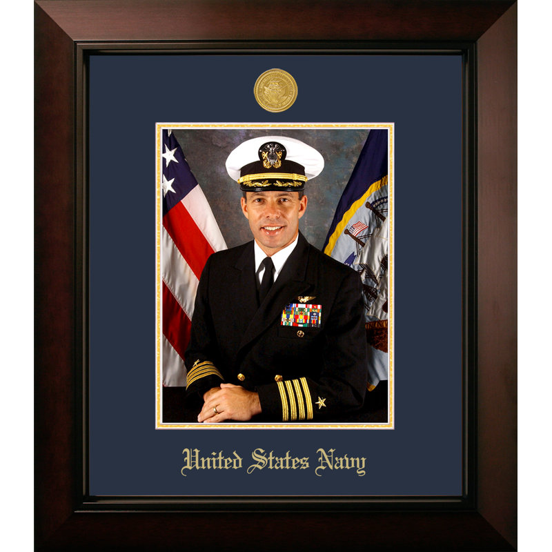 Navy Portrait Legacy Picture Frame, Gold