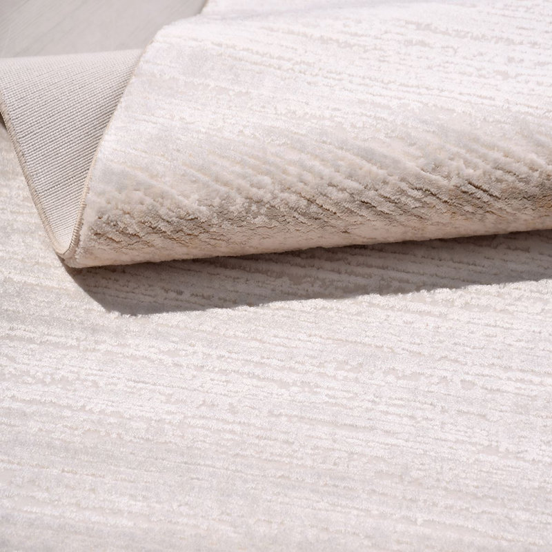 Tapis crème moderne antidérapant lavable à la machine, Tapis de couloir 3 pi 3 po x 9 pi 9 po