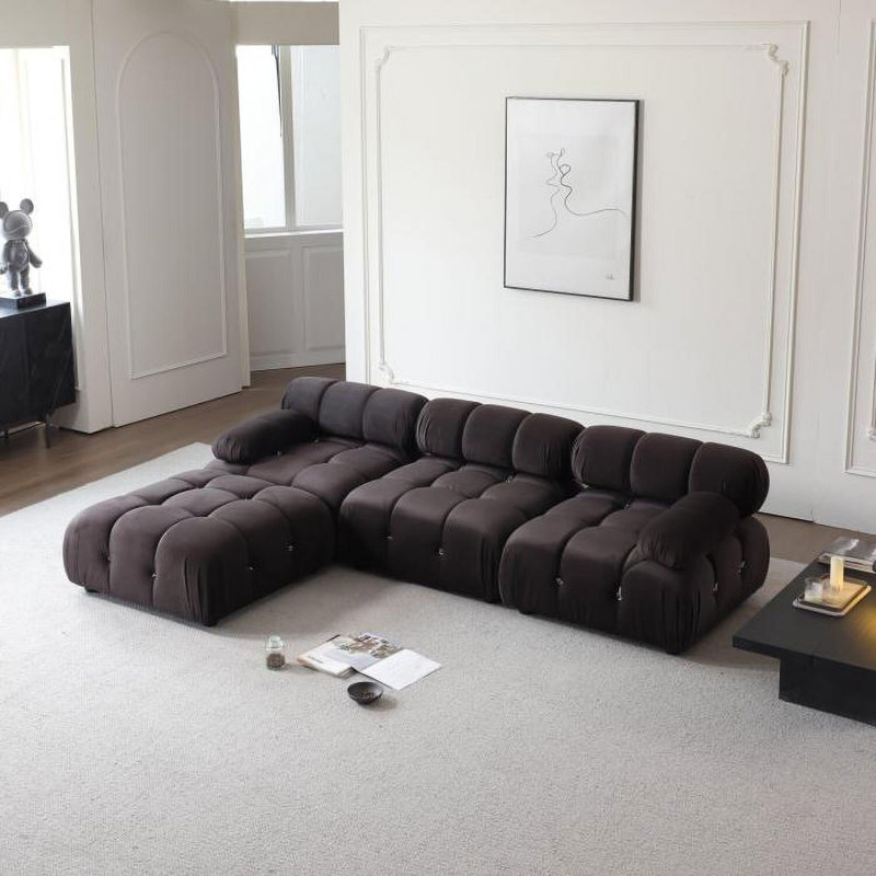 Canapé modulaire Chucho, Velours noir