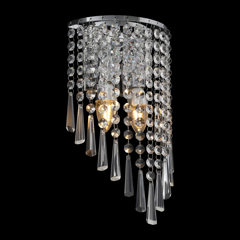 Lampe murale en cristal 2 lumières, Silver