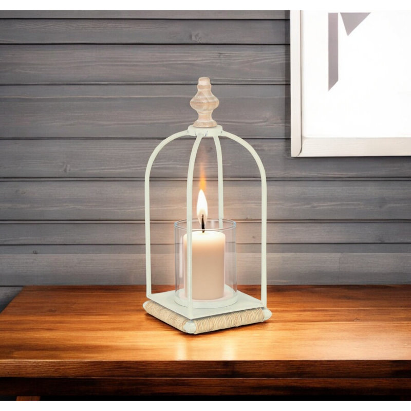 HomeRoots 14.25'' H Metal Tabletop Lantern