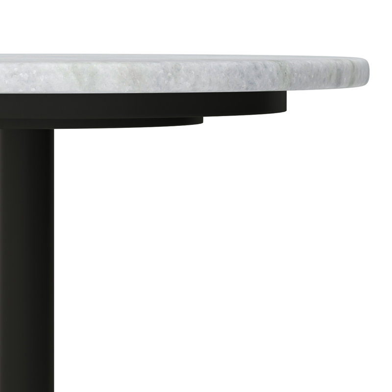White Marble and Gold Metal Round Side Table