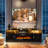 70" TV Stand For TVs Up to 80" With Electric Fireplace and Open Shelves-1314344043