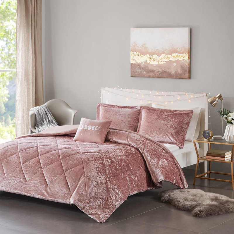 Housse de couette Luxury, King Duvet Cover + 3 Additional Pieces, Rose