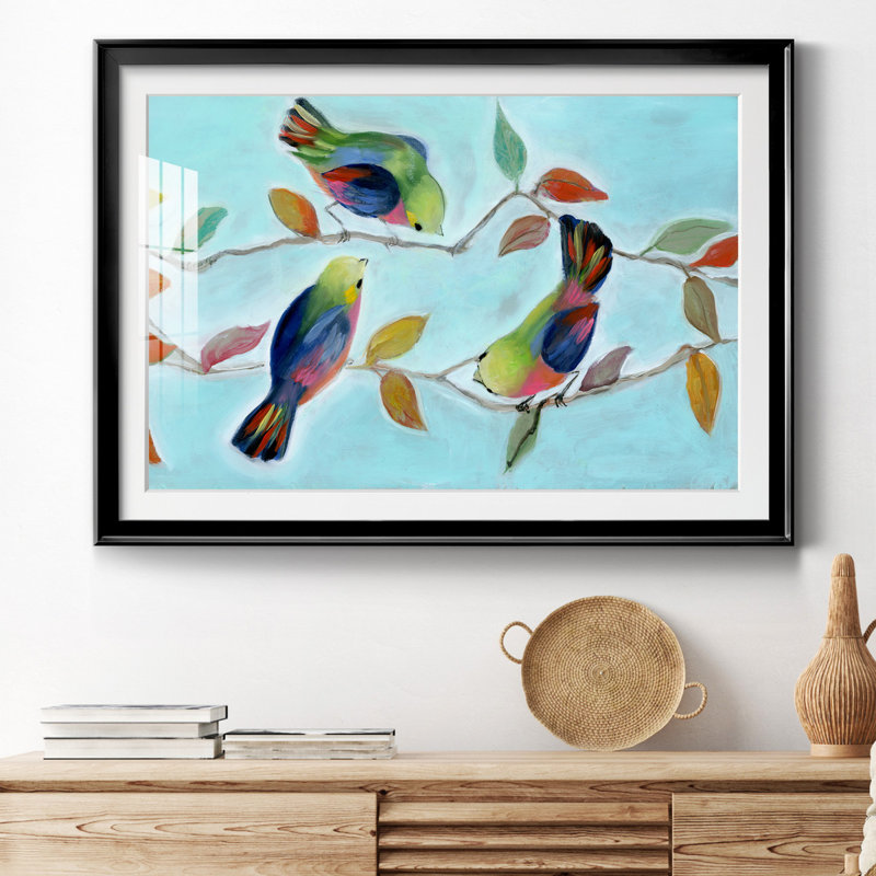 Bitty Birds I - peinture encadrée, Noir, H 26,5 po x l 36,5 po x P 1,5 po